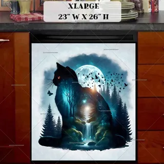 Preview of Twilight Forest Cat magnet in Extra Large size.