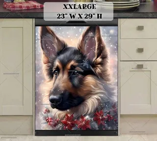 Preview of Christmas German Shepherd magnet in XX Large size.