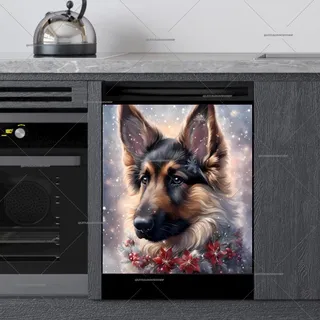 Preview of Christmas German Shepherd magnet.