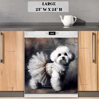 Preview of Cute Ballerina Puppy magnet in Large size.