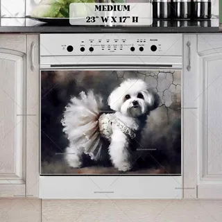 Preview of Cute Ballerina Puppy magnet in Medium size.