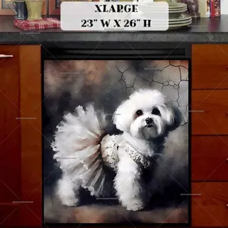 Preview of Cute Ballerina Puppy magnet in Extra Large size.
