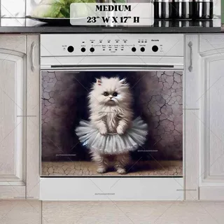 Preview of Cute Ballet Dancer Kitten magnet in Medium size.