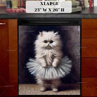 Preview of Cute Ballet Dancer Kitten magnet in Extra Large size.