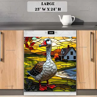 Preview of Stained Glass Goose magnet in Large size.
