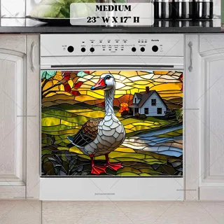 Preview of Stained Glass Goose magnet in Medium size.