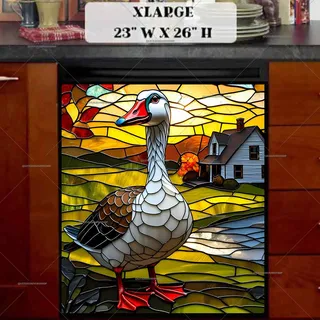 Preview of Stained Glass Goose magnet in Extra Large size.