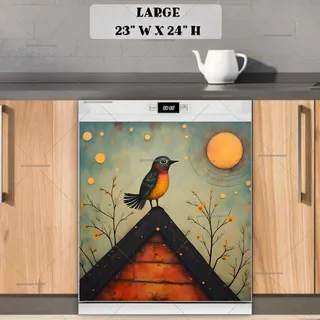 Preview of Little Tired Bird on the Birdhouse magnet in Large size.