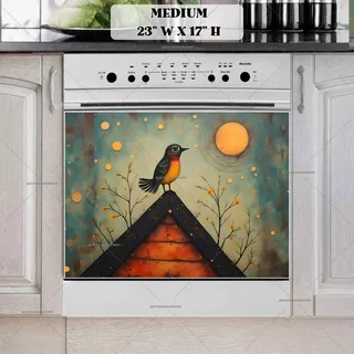 Preview of Little Tired Bird on the Birdhouse magnet in Medium size.