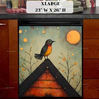 Preview of Little Tired Bird on the Birdhouse magnet in Extra Large size.