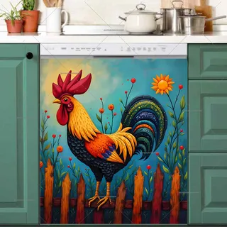 Preview of Colorful Country Rooster magnet.