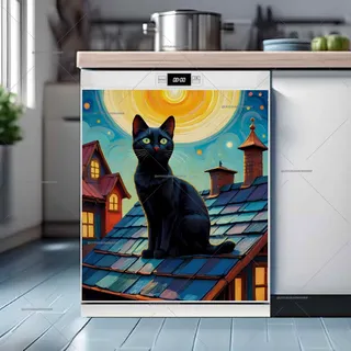 Preview of Black Cat on the Roof magnet.