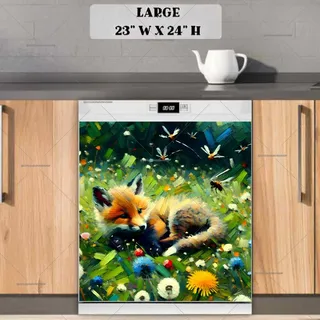 Preview of Baby Fox in the Meadow magnet in Large size.