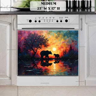 Preview of Mom and Baby Bear in the Sunset magnet in Medium size.