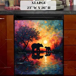 Preview of Mom and Baby Bear in the Sunset magnet in Extra Large size.