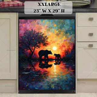 Preview of Mom and Baby Bear in the Sunset magnet in XX Large size.