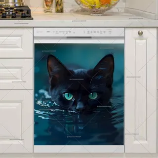 Preview of Black Cat in the Water magnet.