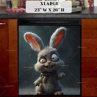 Preview of Cute Wacky Bunny magnet in Extra Large size.