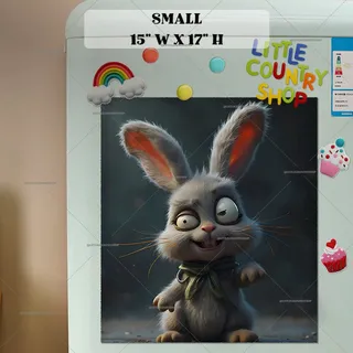 Preview of Cute Wacky Bunny magnet in Small size.