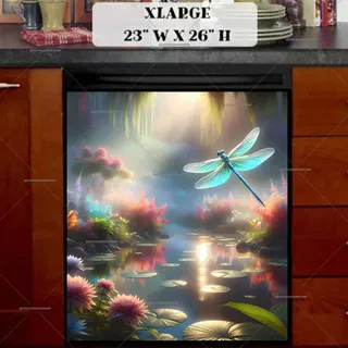 Preview of Dragonfly Above the Pond magnet in Extra Large size.