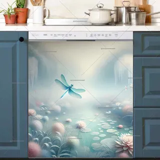 Preview of Dragonfly Flying over the Pond magnet.