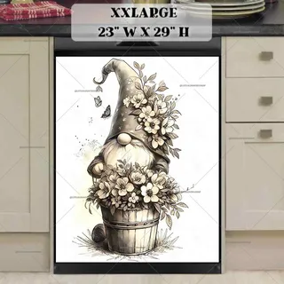 Preview of Cute Gnome and Flowers magnet in XX Large size.