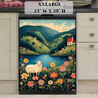 Preview of Spring Farmhouse Folk Sheep magnet in XX Large size.