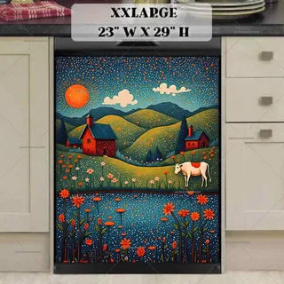 Preview of Summer Farmhouse Folk Cow magnet in XX Large size.