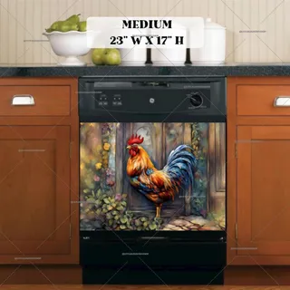 Preview of Rooster at the Door magnet in Medium size.