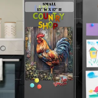 Preview of Rooster at the Door magnet in Small size.