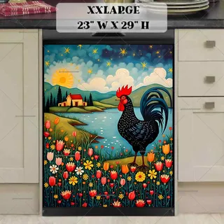 Preview of Summer Farmhouse Folk Rooster magnet in XX Large size.