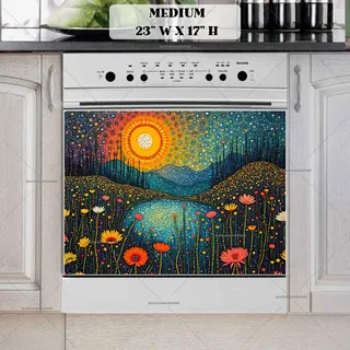 Preview of Folk Sunset at the Lake magnet in Medium size.