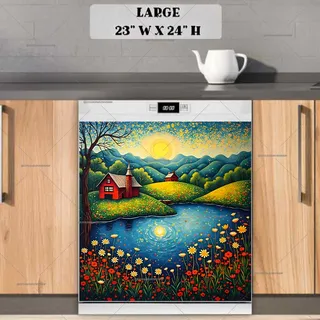 Preview of Moonlight Folk Farmhouse magnet in Large size.