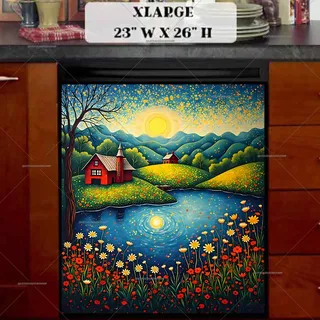 Preview of Moonlight Folk Farmhouse magnet in Extra Large size.