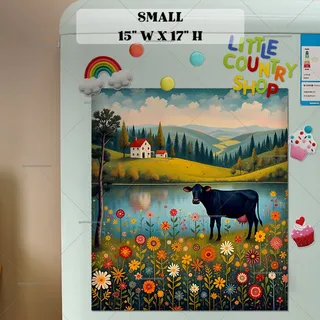 Preview of Folk Black Cow at the Lake magnet in Small size.