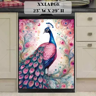 Preview of Pink and Blue Peacock magnet in XX Large size.