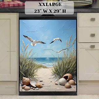 Preview of Seagulls at the Summer Beach magnet in XX Large size.