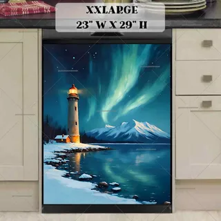 Preview of The Northern Lights above the Lighthouse magnet in XX Large size.