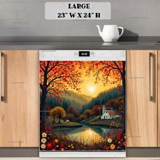 Preview of Autumn Farmhouse at the Lake magnet in Large size.