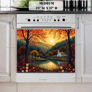 Preview of Autumn Farmhouse at the Lake magnet in Medium size.