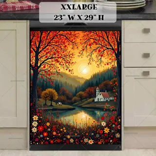 Preview of Autumn Farmhouse at the Lake magnet in XX Large size.