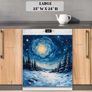 Preview of Winter Starry Night magnet in Large size.