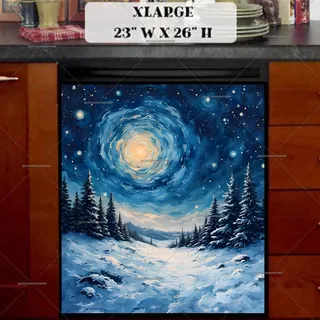 Preview of Winter Starry Night magnet in Extra Large size.