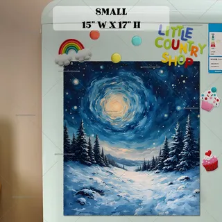 Preview of Winter Starry Night magnet in Small size.