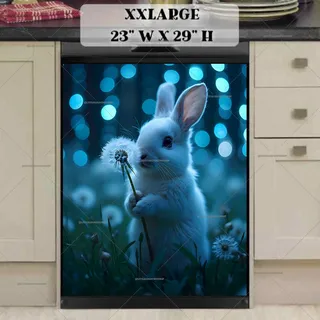 Preview of Bunny with Dandelions magnet in XX Large size.