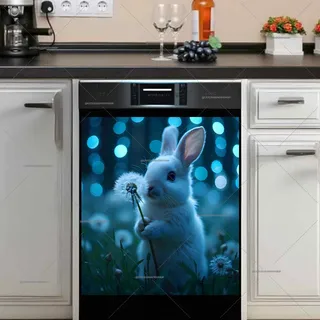 Preview of Bunny with Dandelions magnet.