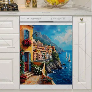 Preview of Summer Seaside Cottages in Italy magnet.