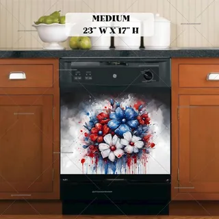 Preview of USA Patriot Flowers magnet in Medium size.