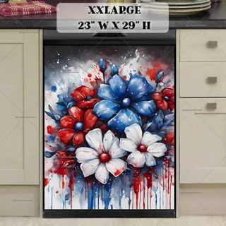 Preview of USA Patriot Flowers magnet in XX Large size.