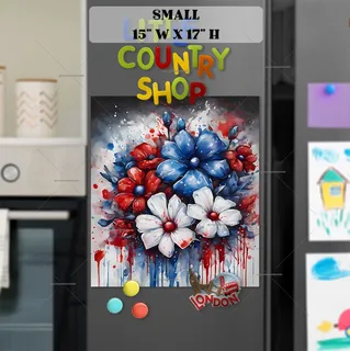 Preview of USA Patriot Flowers magnet in Small size.